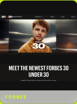 Forbes 30 under 30 coverage